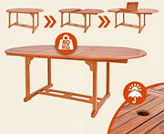  Uzatılabilir ahşap bahçe masası. GTİP 94036090 AB BTB görseli